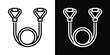 © Mia - Resistance bands Icon White And Black Background Style