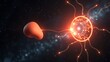 © Xinfang - Glowing nose and eye in space connected to Parkinson's symbol
