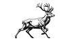 © eaceu - Majestic Stag with Grand Antlers Striding Forward - Dynamic Wildlife Illustration