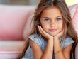 © Saad - Young Girl with Long Hair Smiling Softly