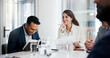 © MagicDavid25/peopleimages.com - Laughing, team and meeting with paperwork, boardroom and risk management with colleagues and report. Investment banker, happy and people with document for performance review, collaboration or success