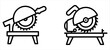 © akram - Modern table saw icons in minimalist style vector illustration.