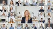© Ilja - Diverse Team Collaboration Portrait Montage Showcasing Professionals Engaged in Video Conferencing
