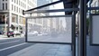 © ghulab - Blank hanging signboard outside modern building on city street