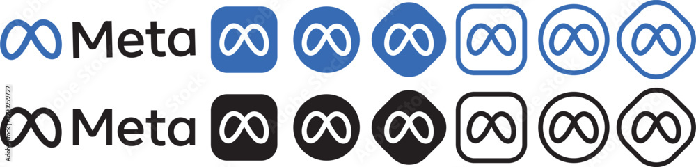 Meta Support Backround Stock-Vektorgrafik „Meta Logo Icon Set. Social media technology company ...