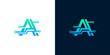 © anello - Abstract letter A logo design symbolizing advanced technology, digital connectivity, and artificial intelligence, perfect for modern branding and innovative tech solutions