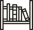© Creative Juel  - Bookshelf with books line icon. Reading, literature, storage, library, books vector illustration