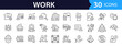 © SMUX - Work Web Icon Set in Linear Style. Collection of business, line icons, including management, freelancer, job, goal, teamwork, meeting, career, organization, employment and more. Editable stroke