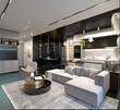 © murattellioglu - 3d render of luxury apartment living room