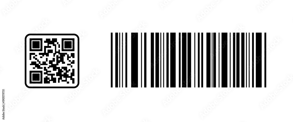 Image vectorielle Stock QR Code and Barcode Icons – Scan and ...