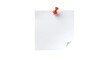 © Vitalo4ok - Blank white note paper pinned with a red push pin and curled corner, isolated on transparent background