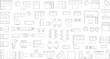 © SampaRani - Collection of various architectural and furniture line drawings isolated on transparent background