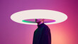 © master1305 - Conceptual poster abstract ring head fashion portrait. Concept of high fashion branding, creative identity campaigns, luxury advertising visuals, modern editorial layouts, and bold visual storytelling