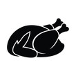 © Bar - Black silhouette of a whole raw chicken with white outline
