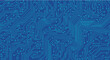 © varla - Abstract blue electronic circuit board pattern with intricate pathways and connections