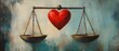 © Ytnart - A striking depiction of a heart on a balance scale, symbolizing love and justice
