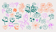 © Marina Zlochin - Vintage flower doodles and hand-drawn floral elements collection