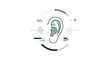 © Launa - Hearing health awareness and sound wave infographic with ear illustration