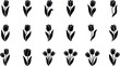 © MstBabli - Tulip flower silhouette icon set representing floral botanical nature spring garden decoration romantic vector illustration modern design