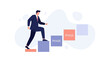© Cikita - Businessman climbing stairs representing project phases and progress