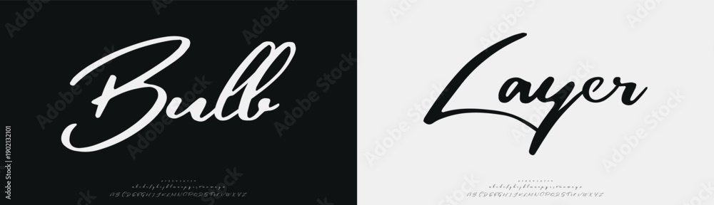 Bull Layer, Script luxury wedding alphabet letters font with tails ...