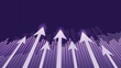 © Trivic - Futuristic Data Visualization Purple Background with Arrow, Financial Graphs, Business Growth Trends, Analytics Dashboard