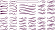 © Digital Dreamscapes - Collection of elegant purple swirls and decorative elements isolated on transparent background for design and embellishment purposes