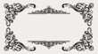 © bow - Vintage Baroque Victorian frame border flower pattern vector floral engraved scroll ornament leaf retro decorative design