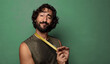 © kues1 - young adult bearded man. fitness and diet concept
