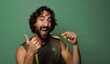 © kues1 - young adult bearded man. fitness and diet concept