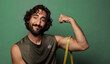 © kues1 - young adult bearded man. fitness and diet concept