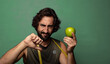 © kues1 - young adult bearded man. fitness and diet concept