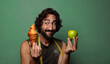 © kues1 - young adult bearded man. fitness and diet concept