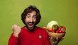 © kues1 - young adult bearded man with vegetables