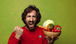 © kues1 - young adult bearded man with vegetables