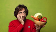 © kues1 - young adult bearded man with vegetables