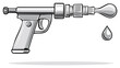 © Сергій Рудик - Conceptual water gun with water droplet graphic illustration