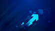 © Paradox-D - Technology upward arrows highlights a strong point where finance begins to increase with confidence. with The arrow design
