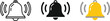 © Emongrapic - Notification bell with sound waves icon set in black outline and yellow color styles for alert and app interface