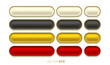 © hobbitfoot - Modern glossy web buttons with golden frames in various colors and sizes, perfect for user interface design.