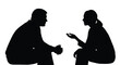 © Zeeshan - Silhouette of two people conversing intensely during a serious discussion or formal interview session