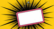 © Ahdan - Vibrant pop art background with a blank pink hanging sign for your message.