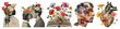 © Rawpixel.com - PNG Vintage floral surreal art collage on transparent background