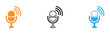 © Raju - Microphone icons in orange black and blue