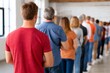 © Putra - People Waiting in Line at Polling Station Before Official Opening Time
