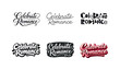 © Alina Sukach - Romantic Lettering Styles. Celebrate romance. Set lettering. harmonious lettering variations of the same emblematic concept, each with different artistic