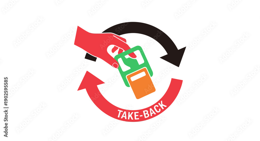 Stock-Vektorgrafik „Take-Back Scheme Icon: E-Waste Management, Reverse ...