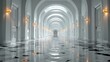 © HemaRani - Minimal white hallway business interior design wallpapers