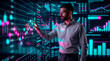 © Rendara Studio - Business analyst reviewing financial performance data on an interactive dashboard