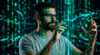 © Rendara Studio - Technology specialist manipulating digital code through an interactive interface